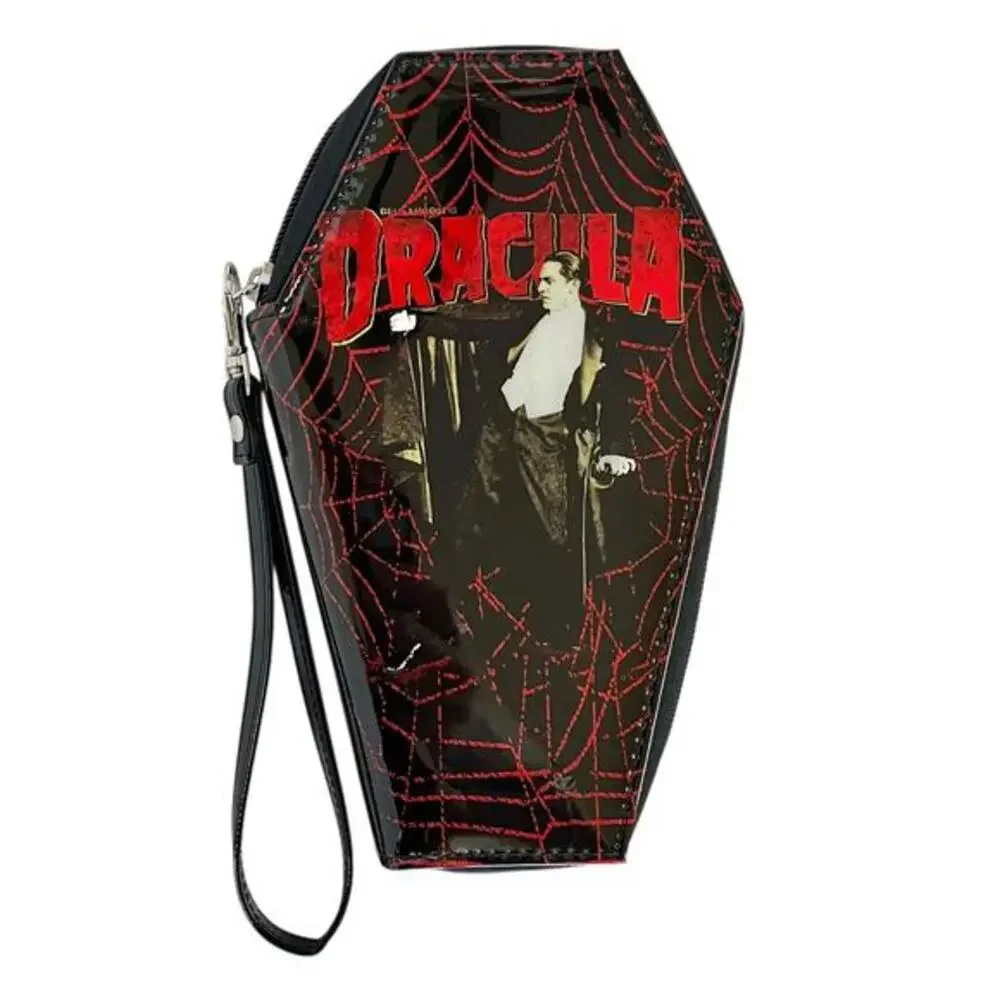New! Rock Rebel Dracula Coffin Wristlet Back Convertible Clutch Evening Bag NWOT